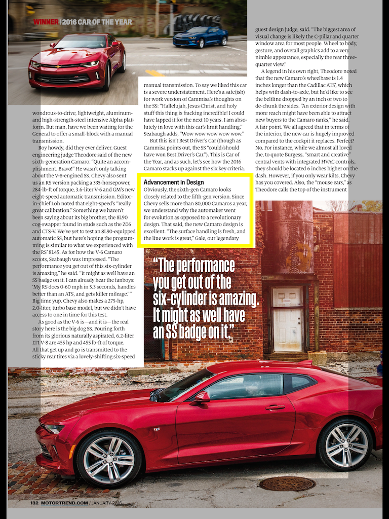 From January issue of MotorTrend magazine.